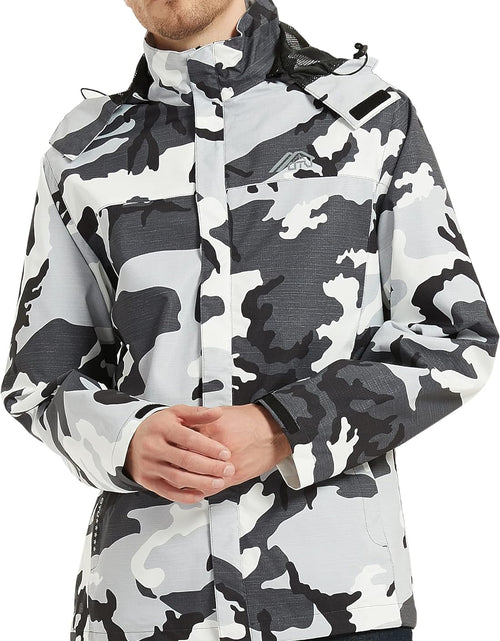 Load image into Gallery viewer, Men'S Lightweight Waterproof Hooded Rain Jacket Outdoor Raincoat Shell Jacket for Hiking Travel
