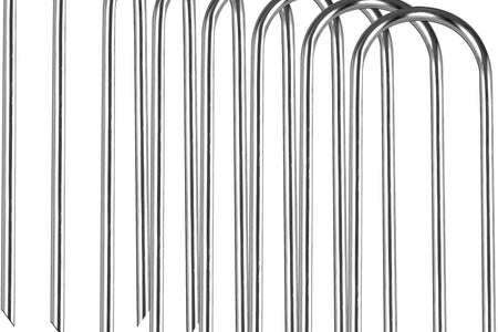 Trampolines Wind Stakes Heavy Duty U Type Sharp Ends Safety 12Inch Ground Anchor Galvanized Steel for Soccer Goals, Camping Tents and Huge Garden Decoration (Trampoline Anchors 8Pcs)