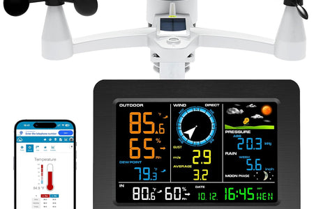 SmartWeather Pro™ – WiFi Wireless Indoor & Outdoor Weather Station with Rain, Wind & Temp Monitoring
