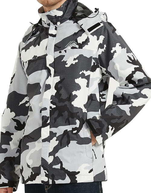 Load image into Gallery viewer, Men'S Lightweight Waterproof Hooded Rain Jacket Outdoor Raincoat Shell Jacket for Hiking Travel
