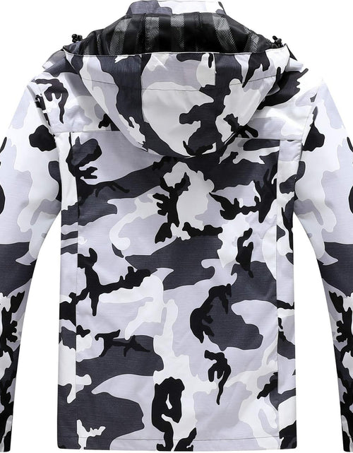 Load image into Gallery viewer, Men'S Lightweight Waterproof Hooded Rain Jacket Outdoor Raincoat Shell Jacket for Hiking Travel
