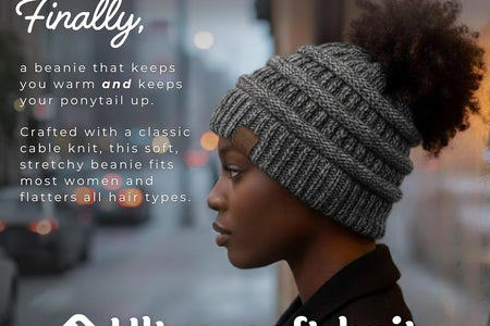 Women'S Beanie Ponytail Messy Bun Beanietail Multi Color Ribbed Hat Cap